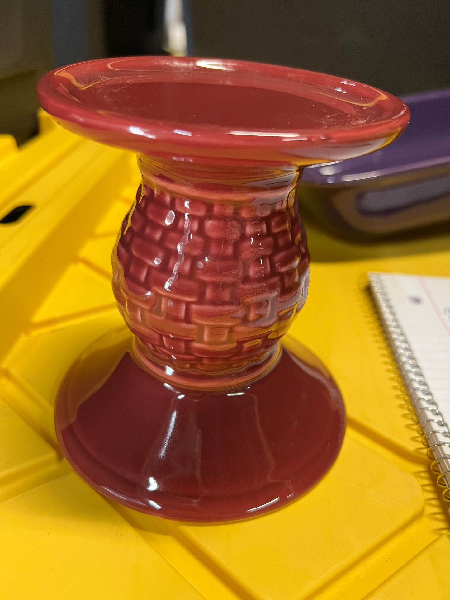 Longaberger candle pillar stand in paprika