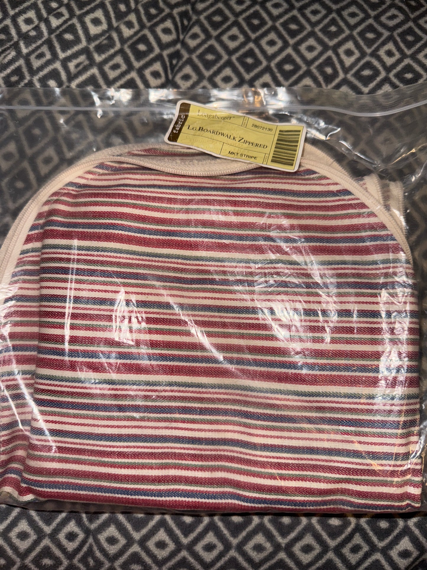 Longabeger Large Boardwalk Zippered in Market Stripe