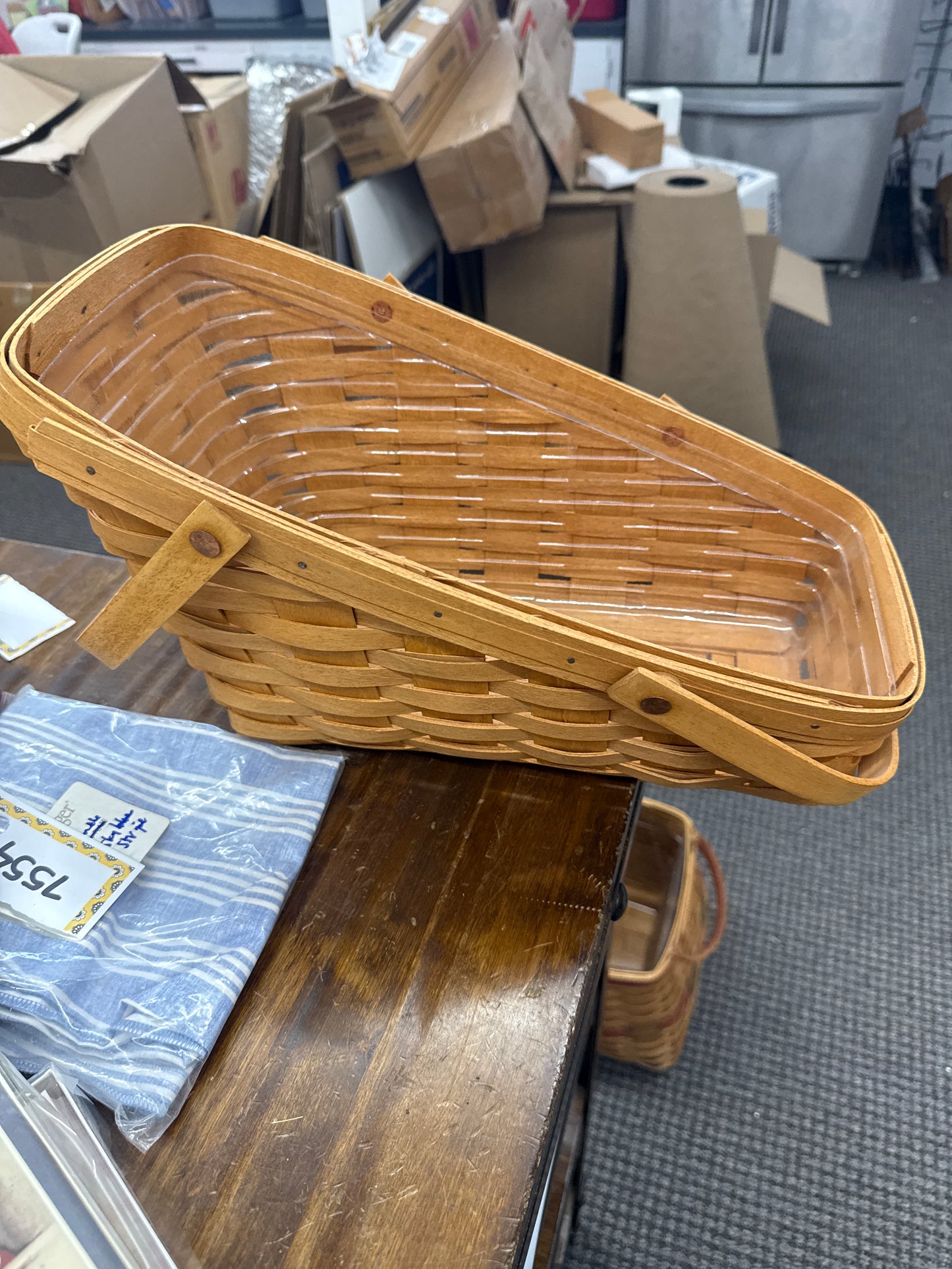 Longaberger large vegetable basket with protector
