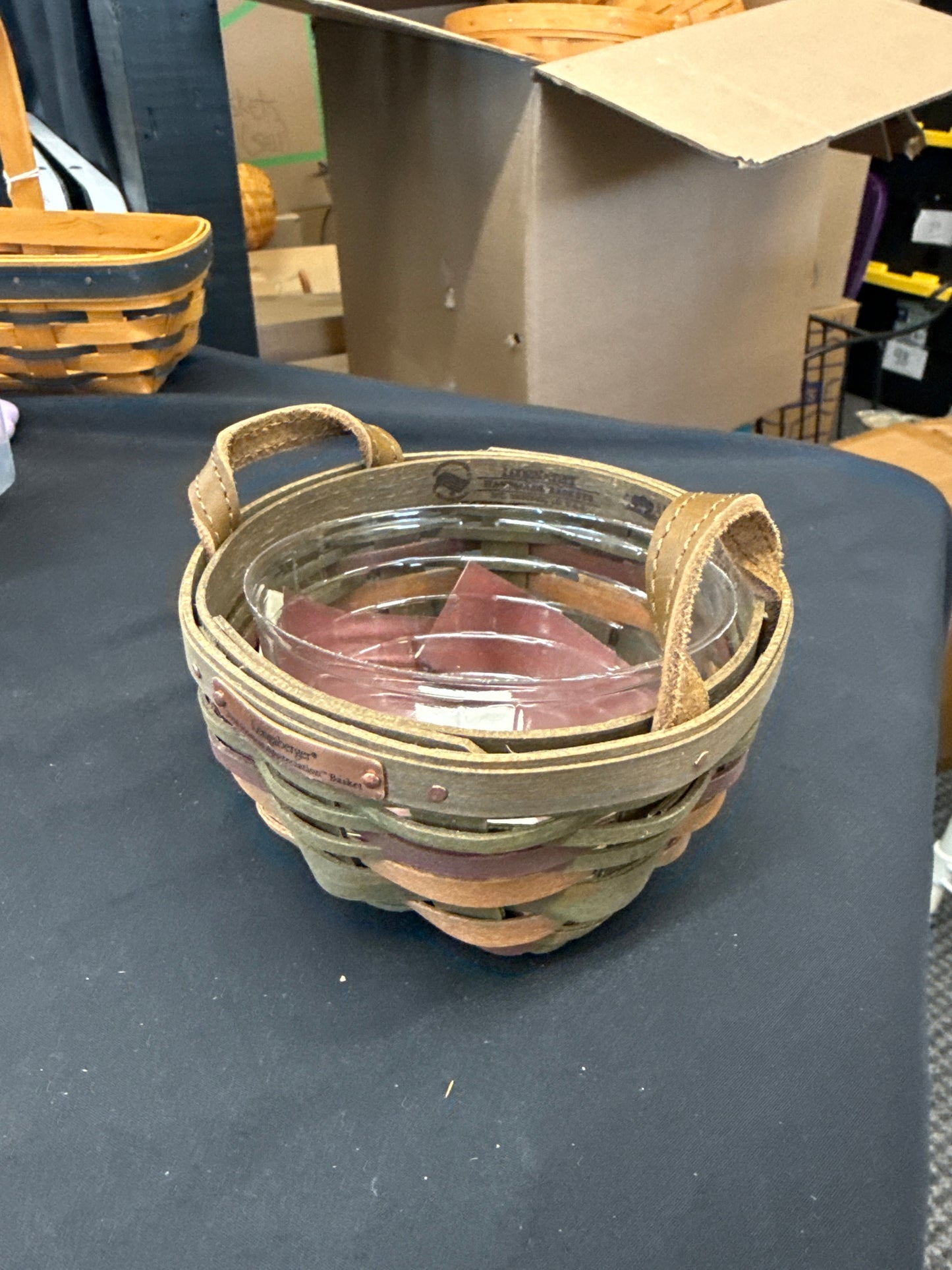 Longaberger 4” work basket with protector