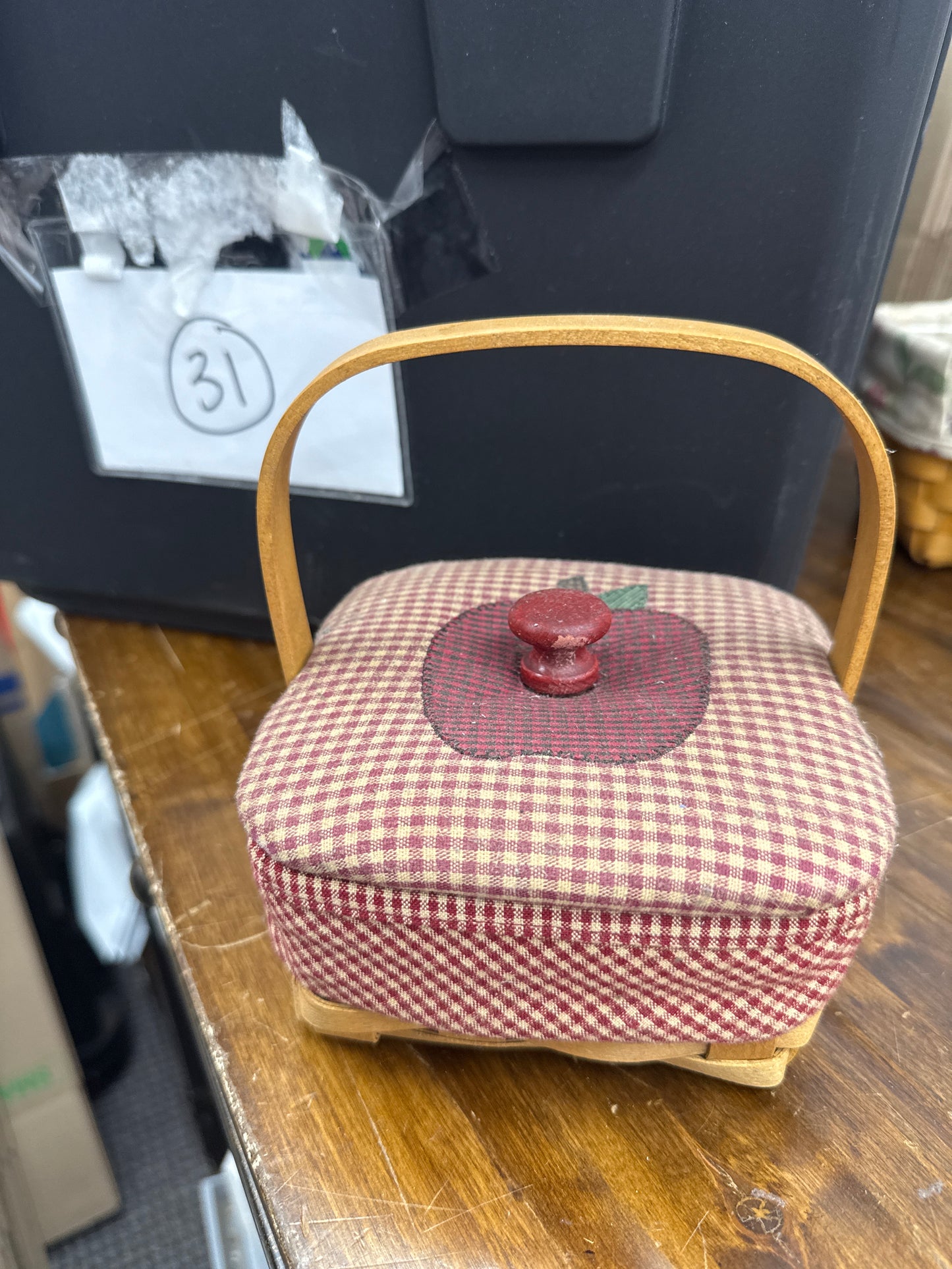 Longaberger tarragon basket with liner and lid