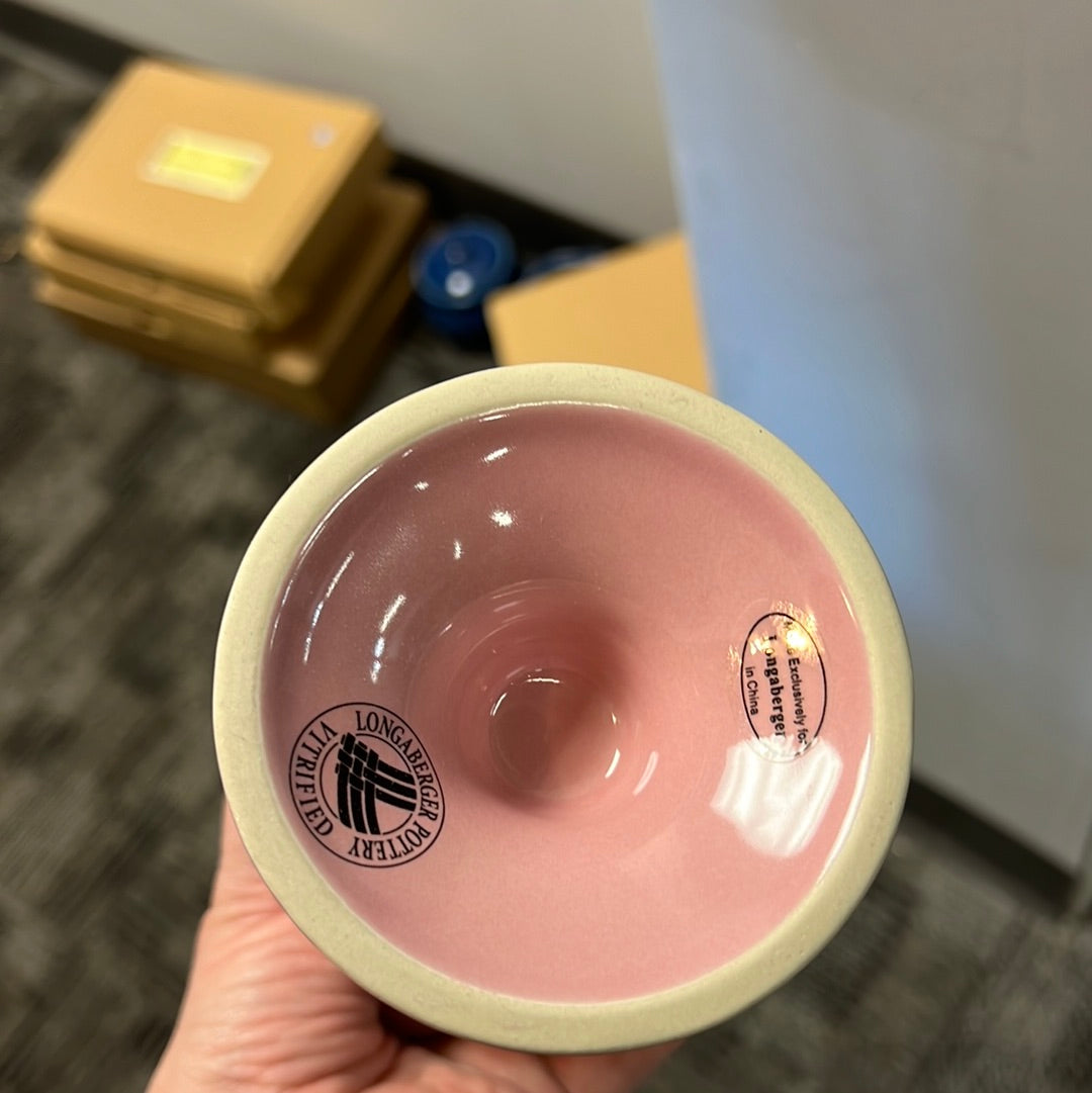 Longaberger sundae dish in pink