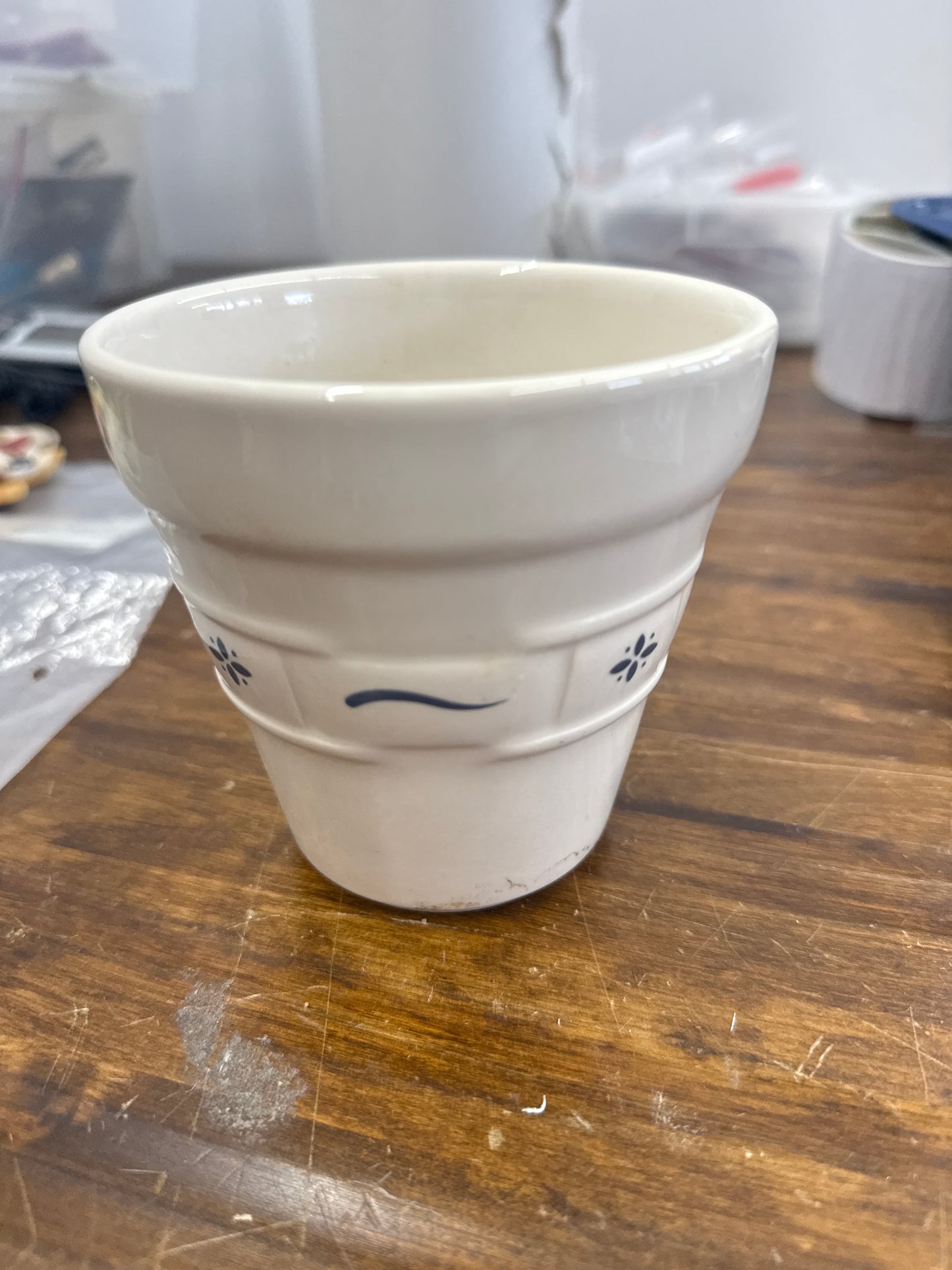 Longaberger flower pot (no base) in classic blue