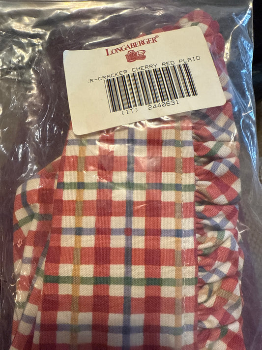 Longaberger cracker in cherry red plaid