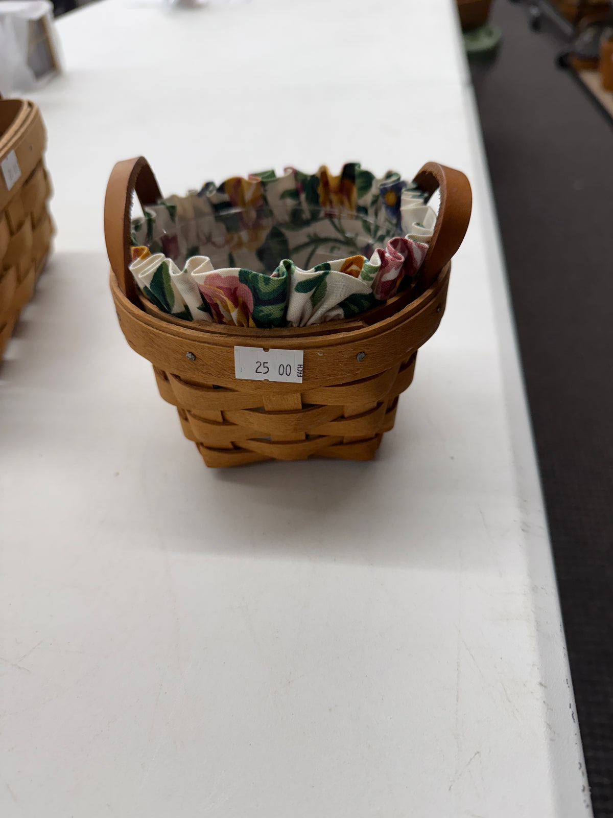 Longaberger thyme basket with liner and protector