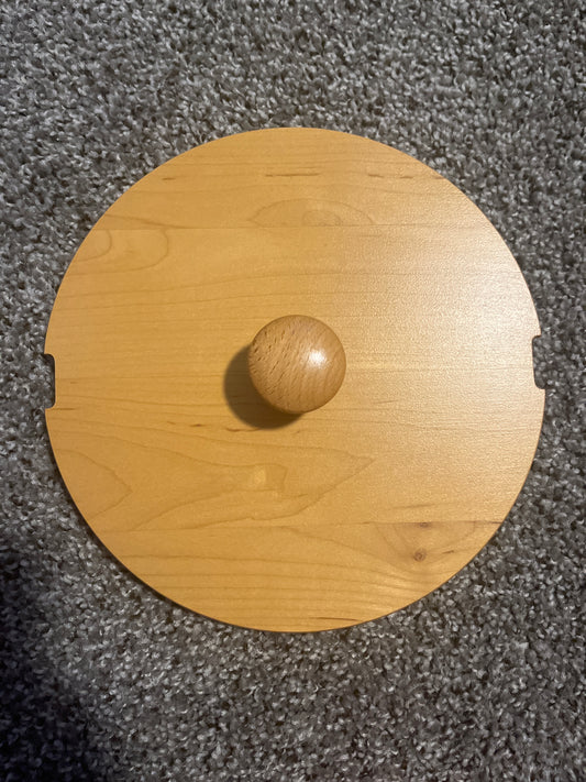Longaberger 8” Round Wooden Basket Lid with Side Notches for Handle
