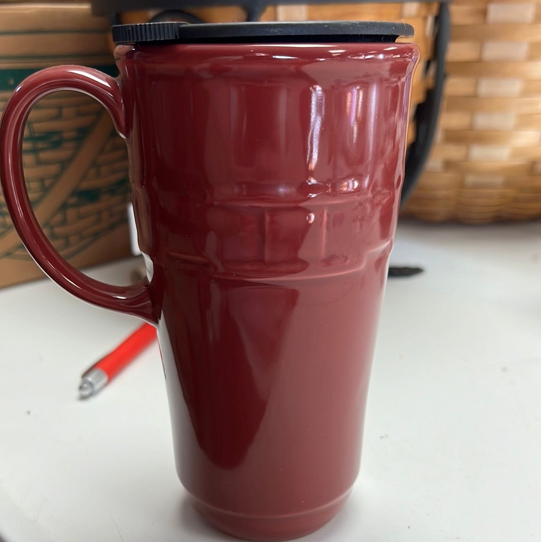 Longaberger travel mug in paprika