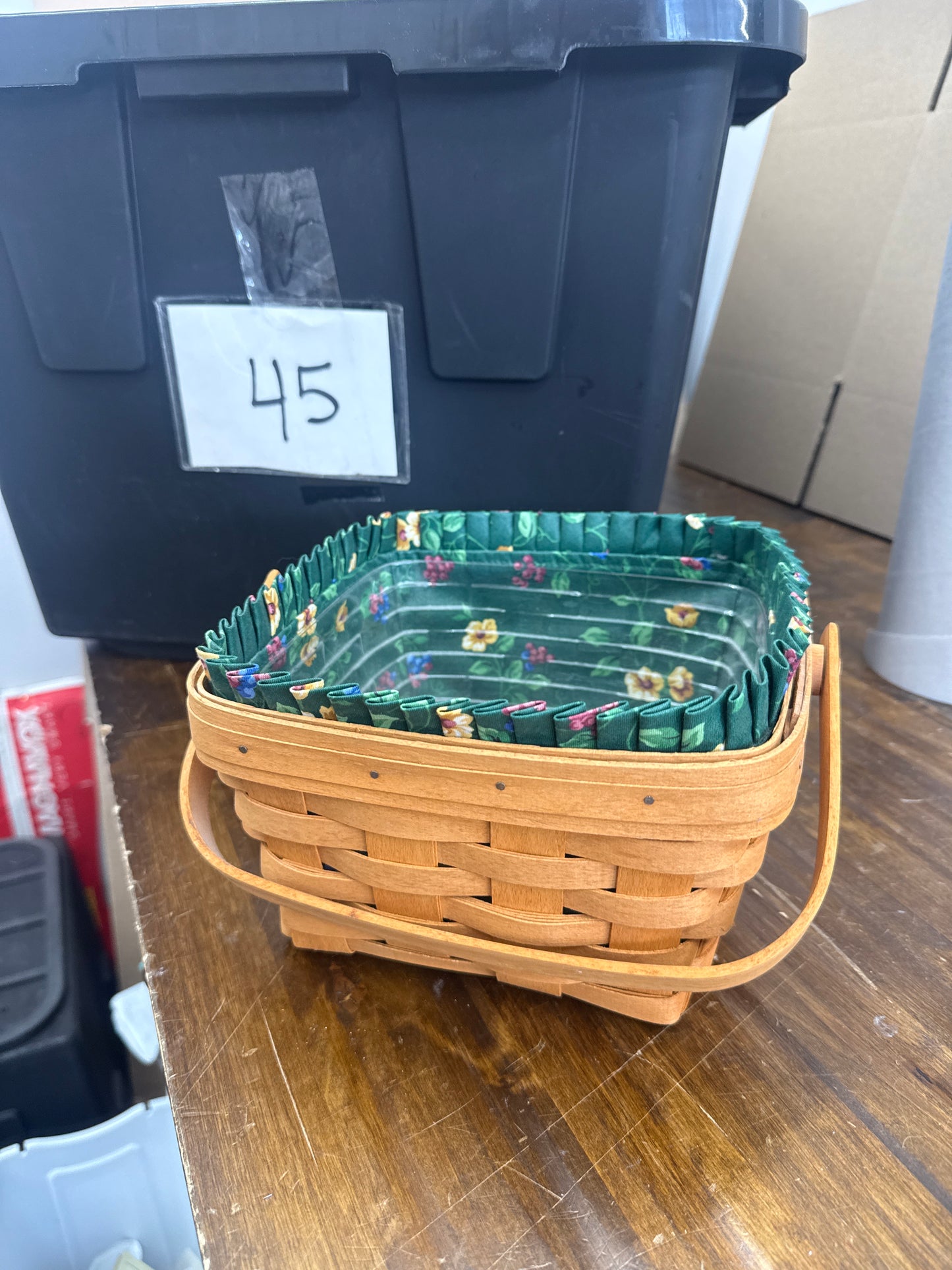Longaberger large berry basket with liner and protector