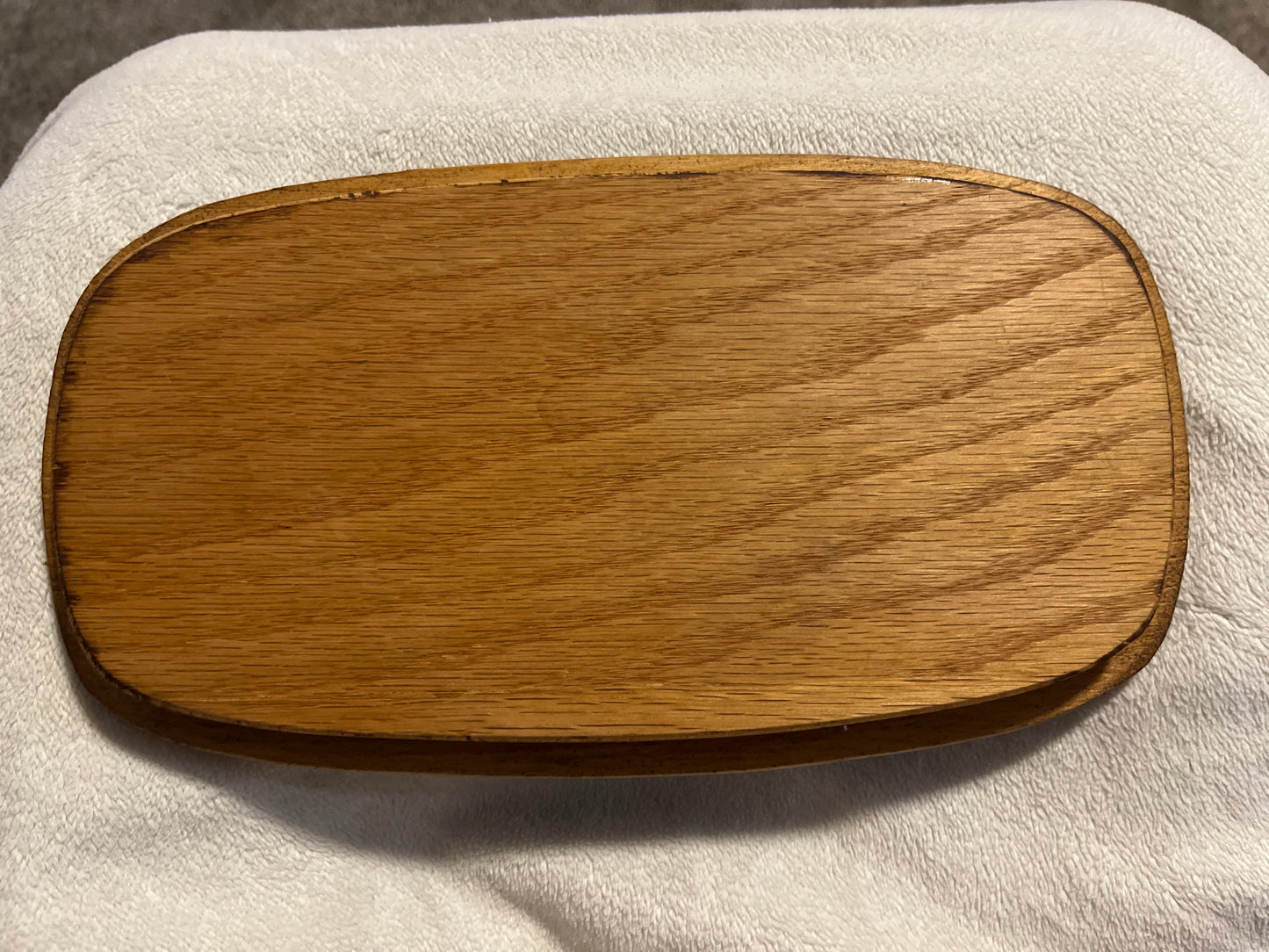 Wooden 9.75”x5.5” ovular lid — red and blue with white stars