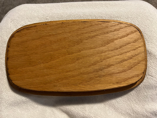 Wooden 9.75”x5.5” ovular lid — red and blue with white stars