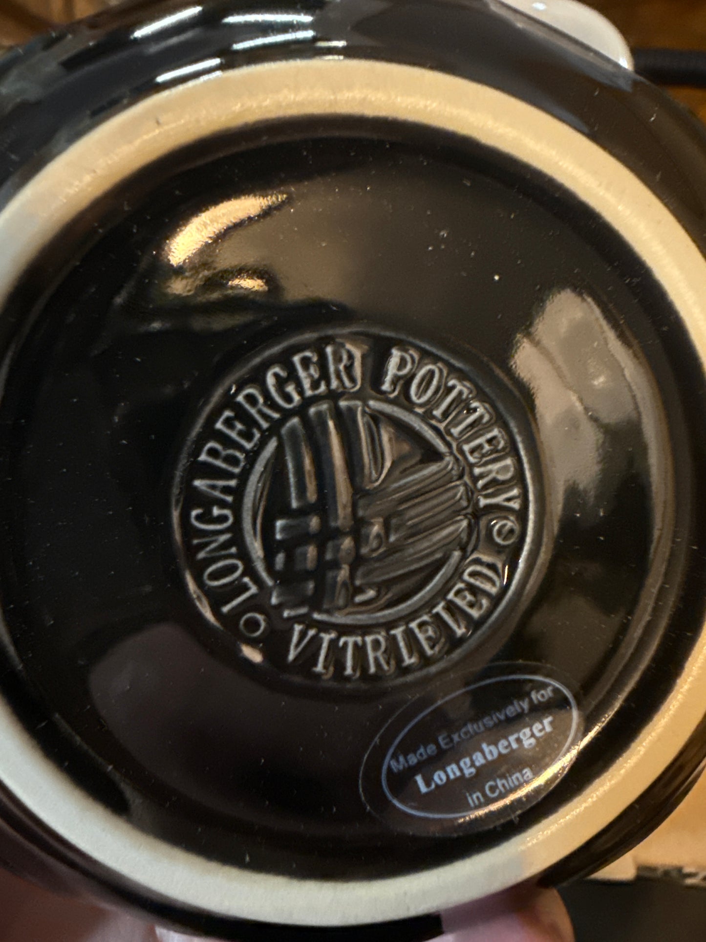 Longaberger garlic roaster in ebony