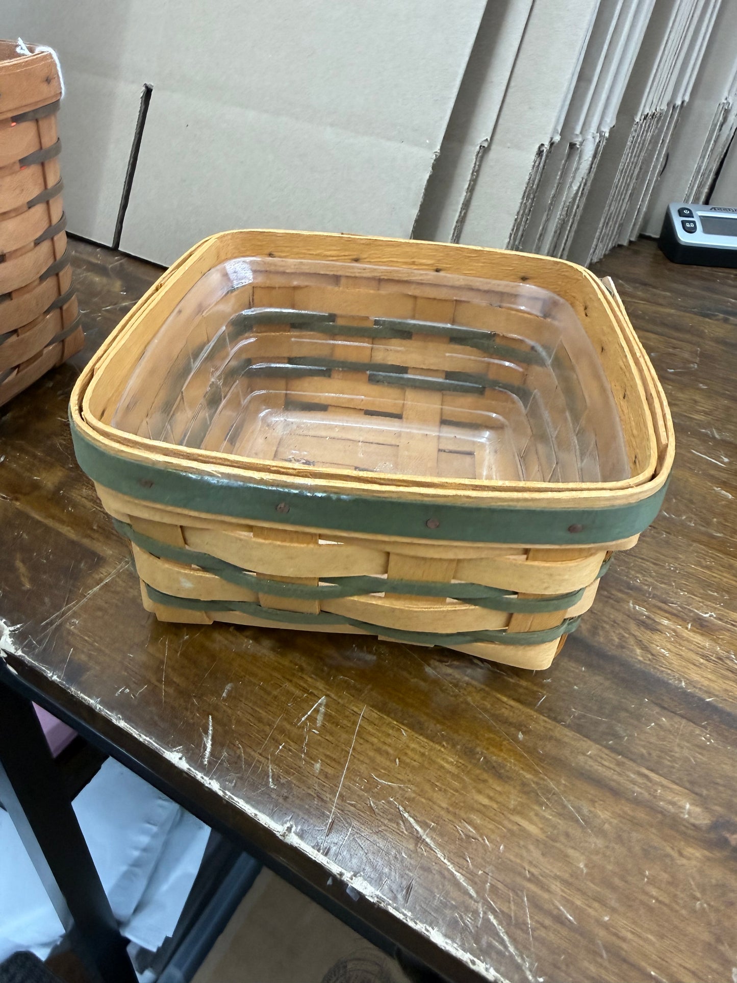 Longaberger medium berry basket with protector (has some white rubbing as shown)