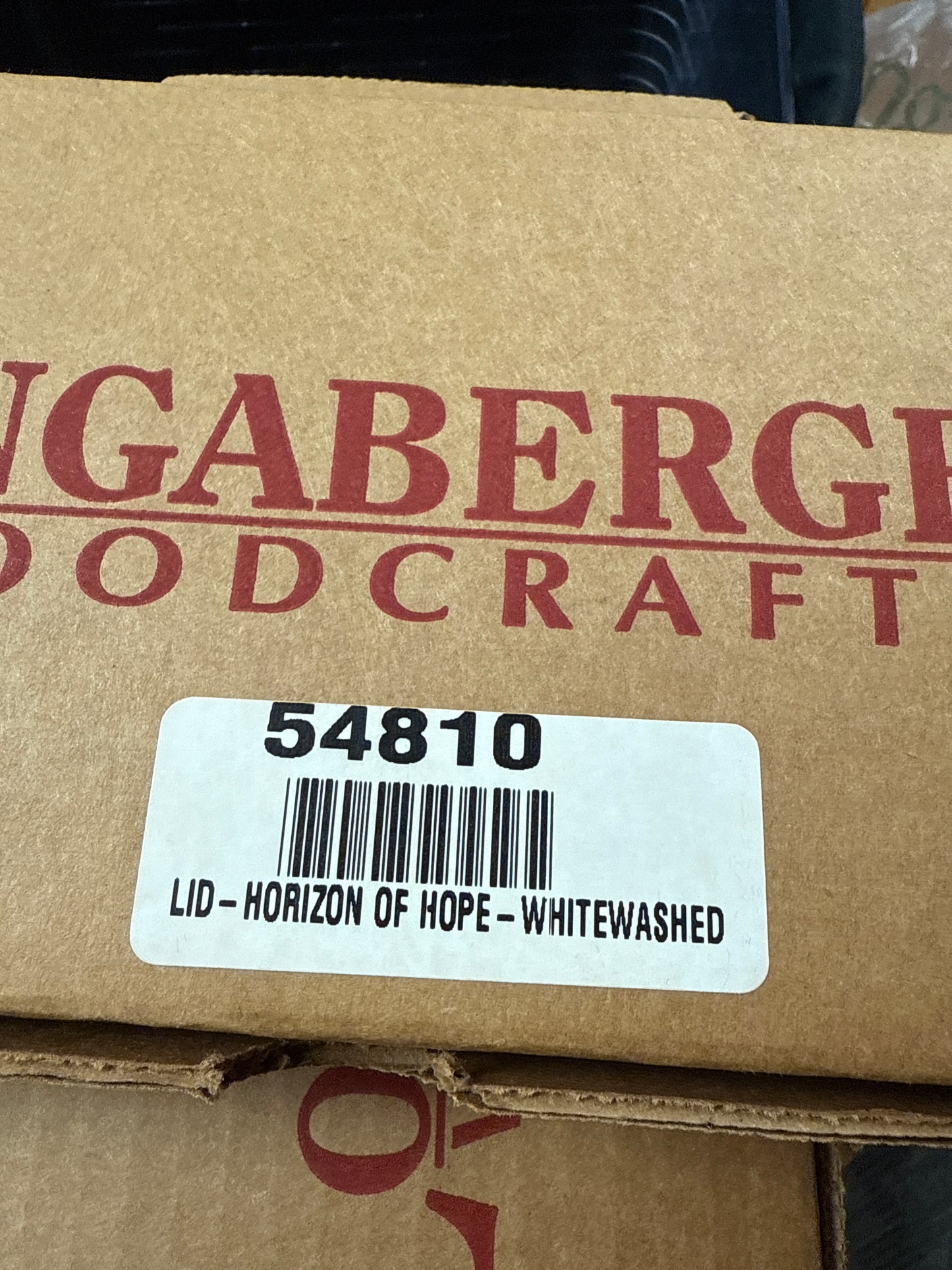 Longaberger horizon of hope lid in whitewash