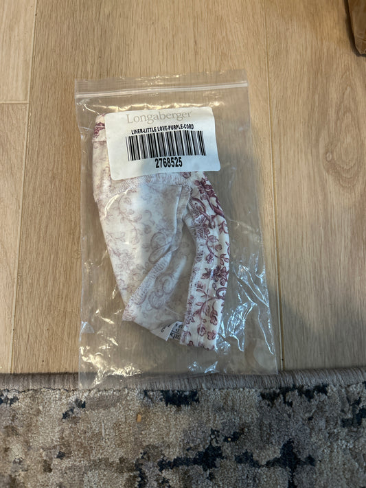 Longaberger liner little love purple cord