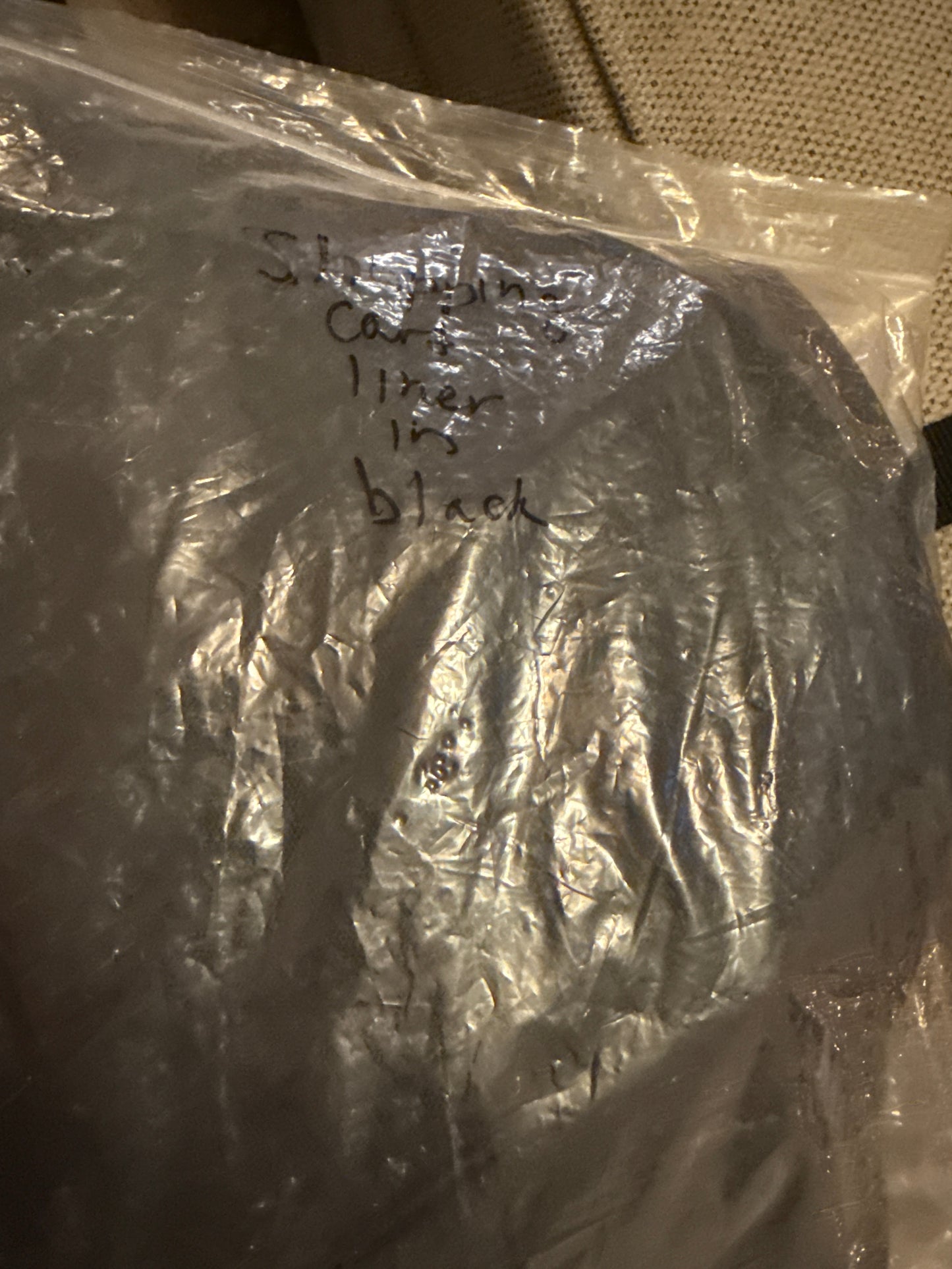 Longaberger shopping cart liner in black