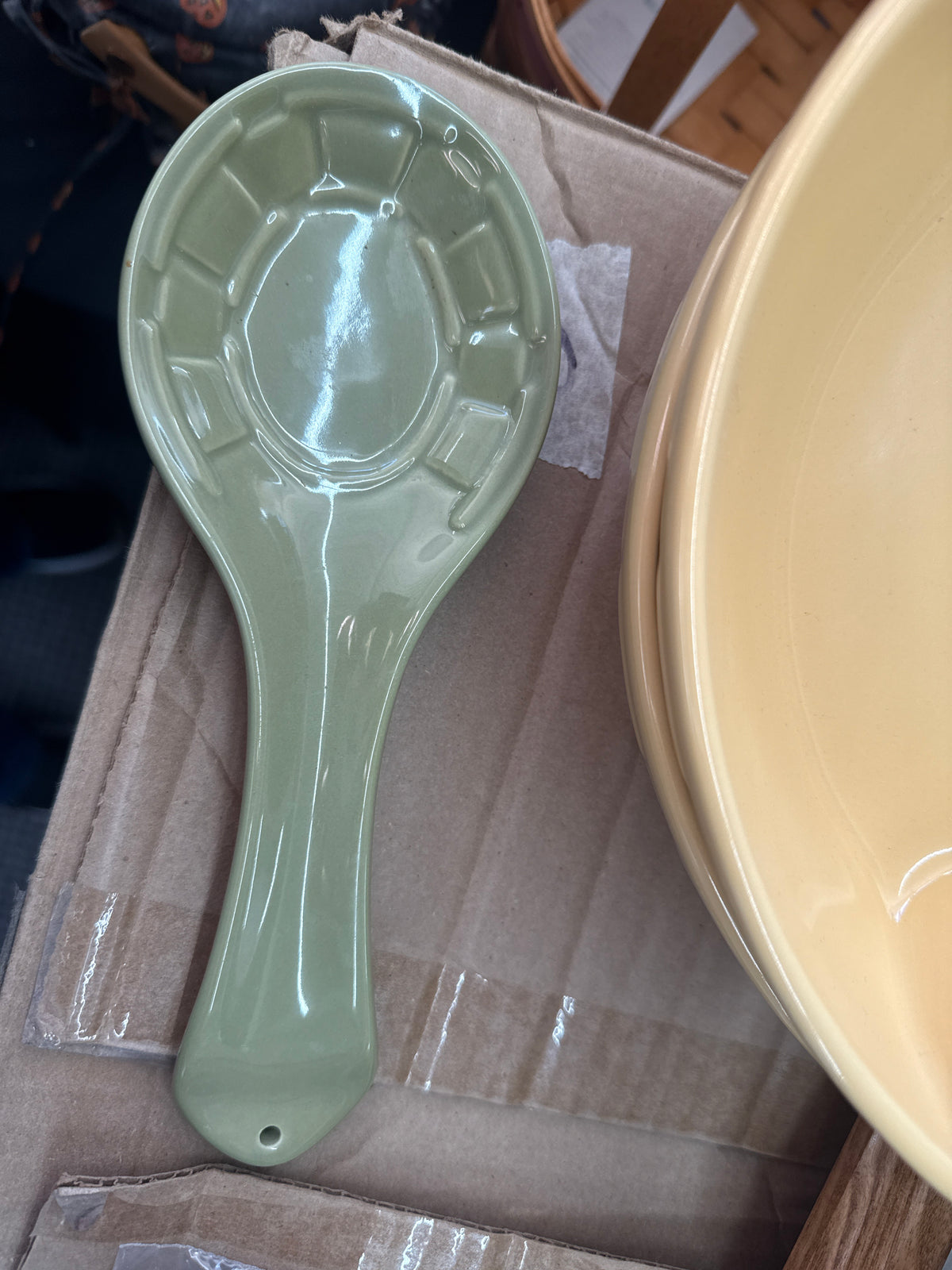 Longaberger sage spoon rest