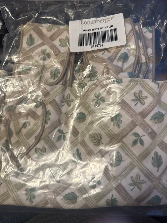 Longaberger valance tab tie in lattice leaf