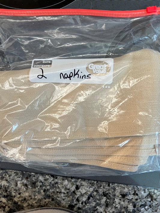 Longaberger pair of napkins in oatmeal