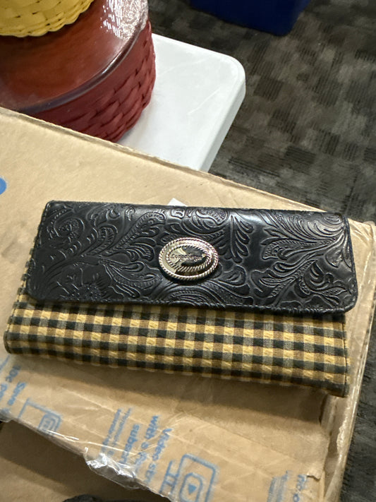 Longaberger wallet in khaki check
