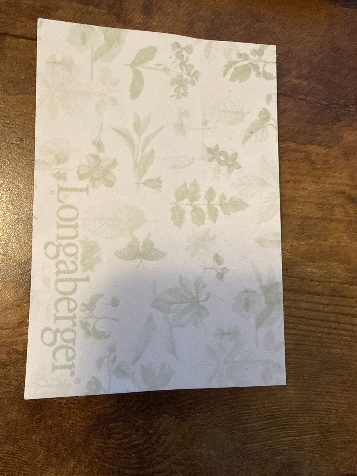 Longaberger sticky note pad