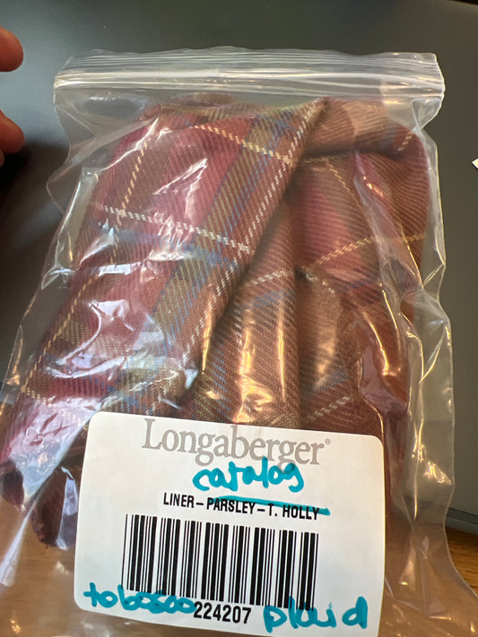 Longaberger catalog liner in toboso plaid