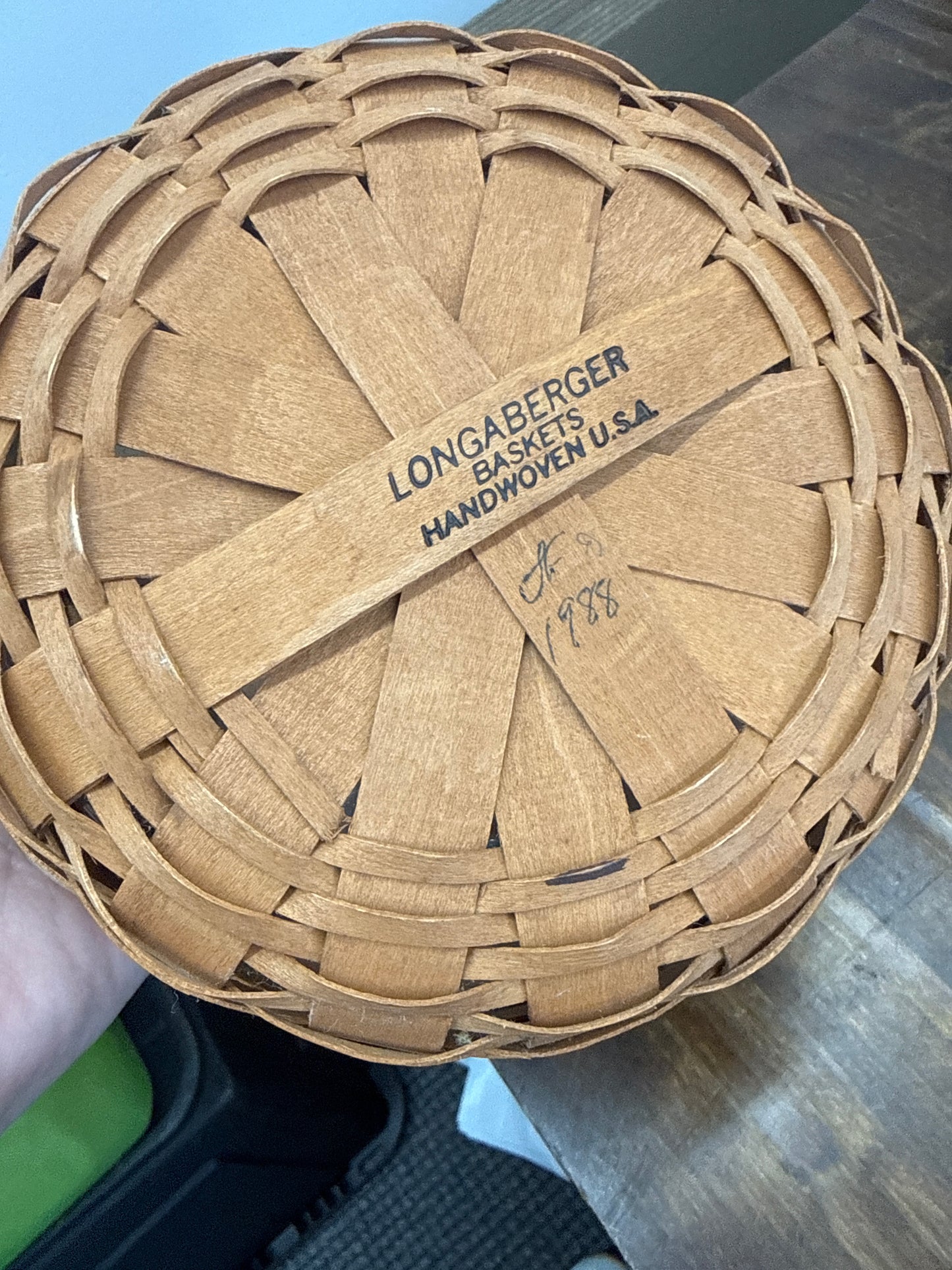 Longaberger button basket with protector