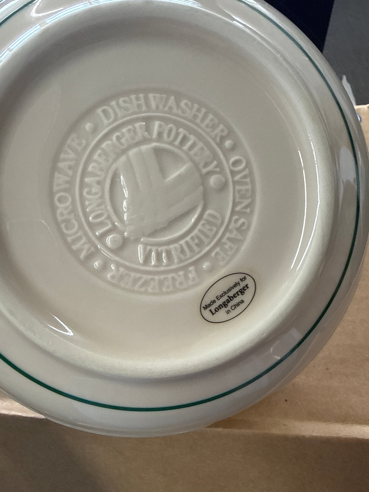 Longaberger large cereal bowl in heritage green