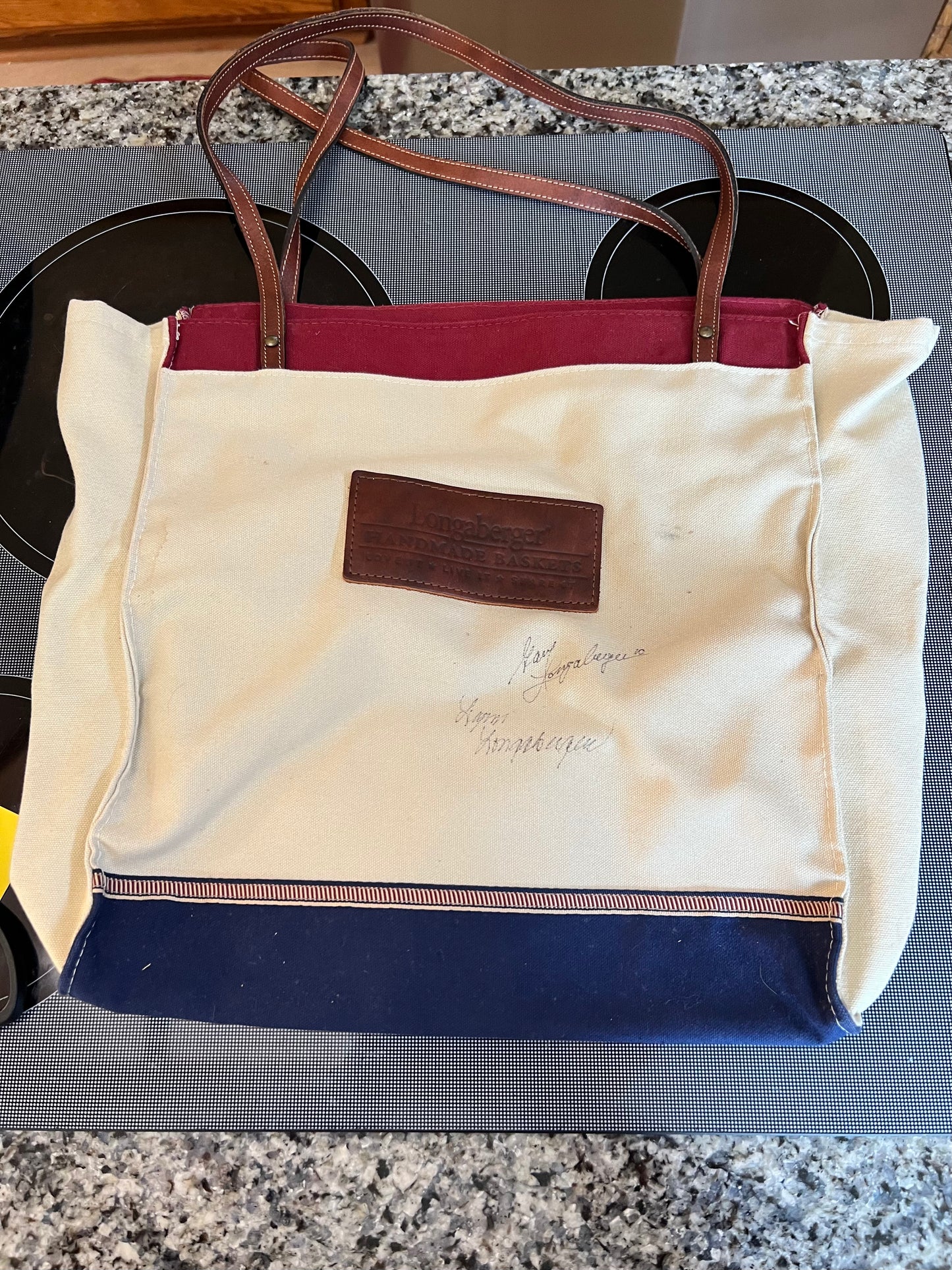 Longaberger signed tote bag