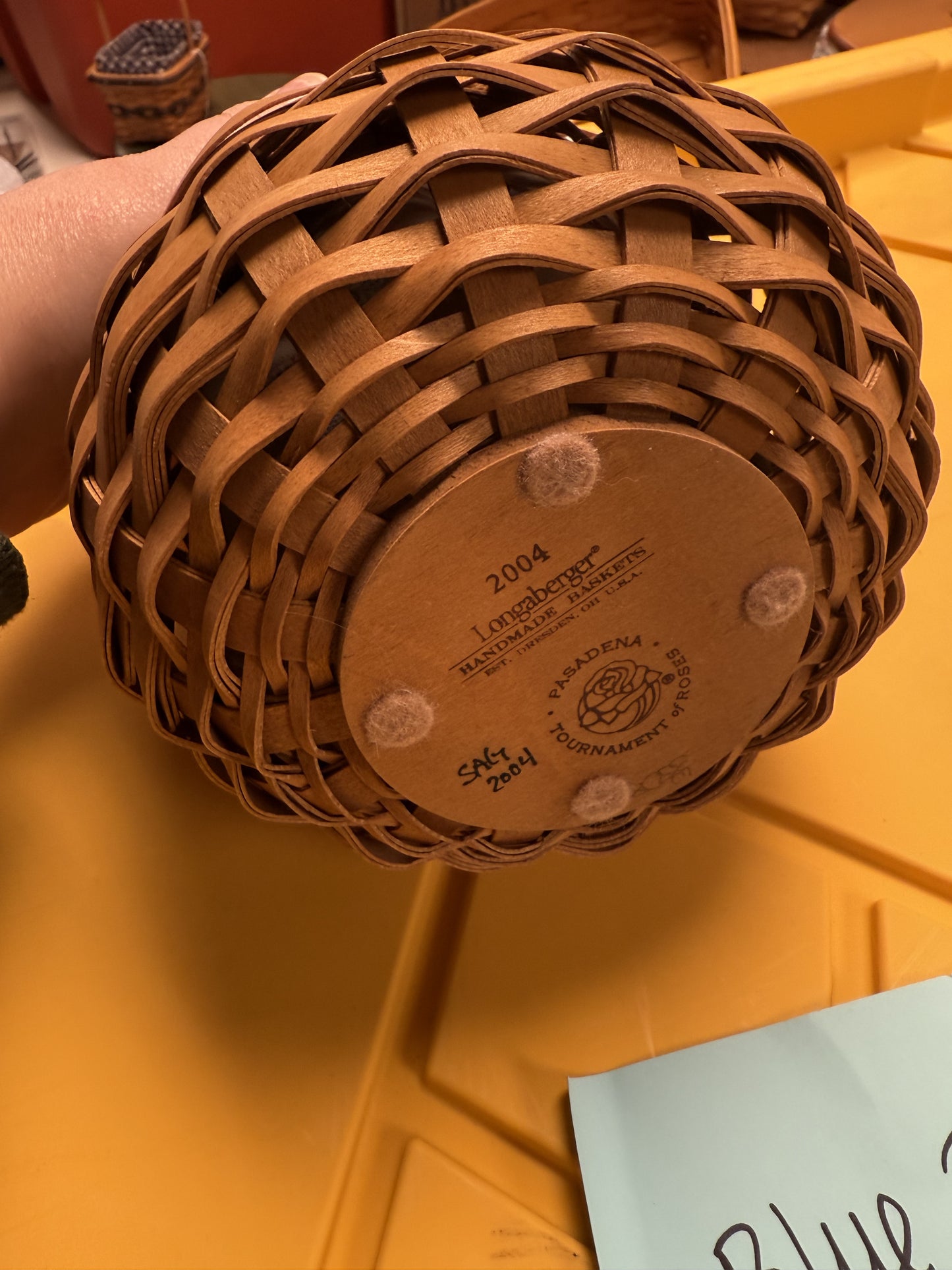 Longaberger tournament of roses with liner and protector, and lid