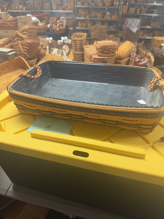 Longaberger large serving tray with liner and protector