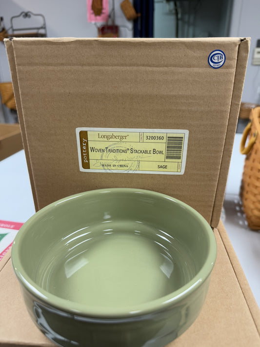 Longaberger stackable bowl in sage