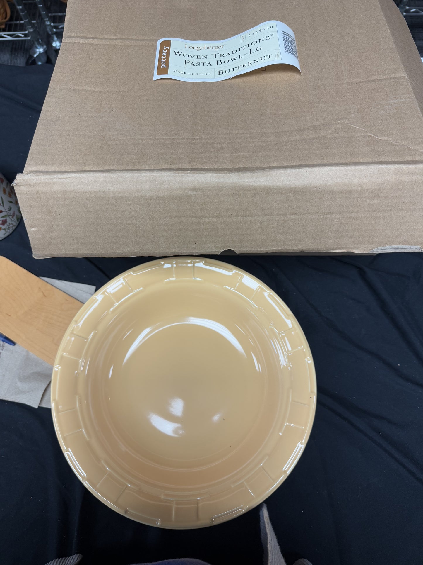 Longaberger large pasta bowl in butternut
