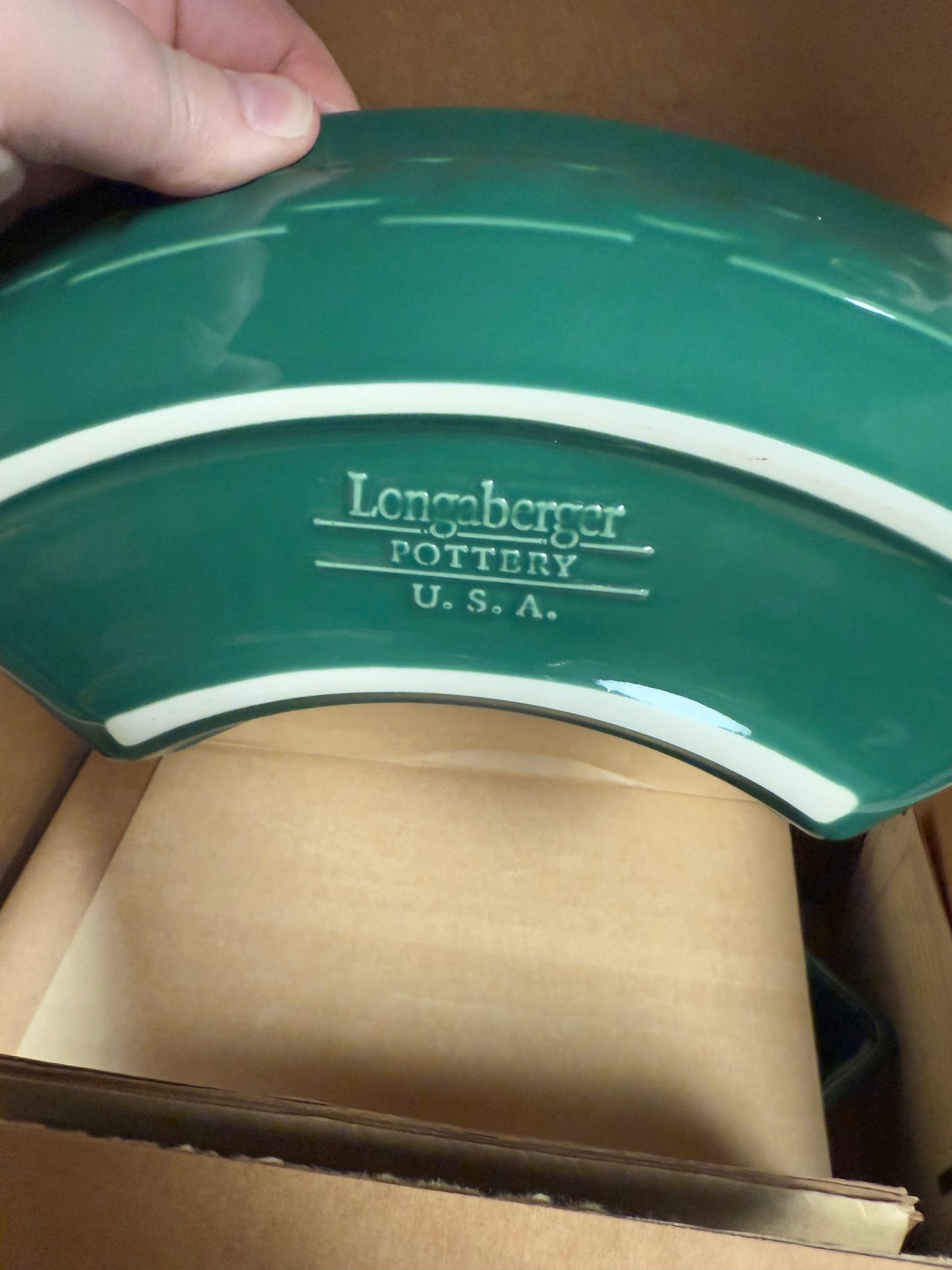 Longaberger set of 4 crescent dishes in ivy