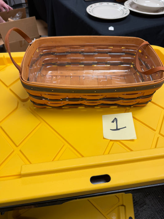 Longaberger small serving with protector
