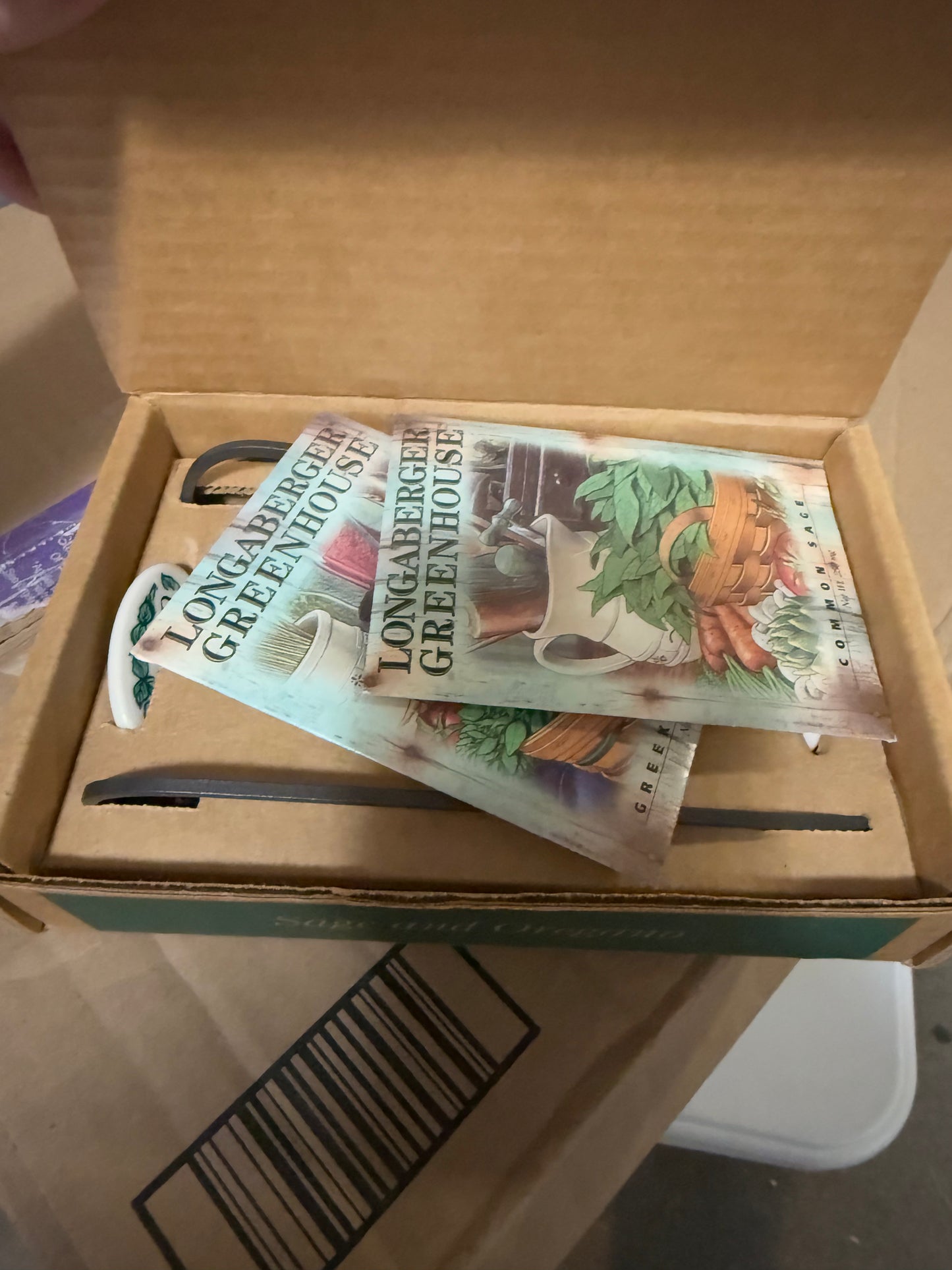 Longaberger herb marker and seed packets gift set-sage and oregano
