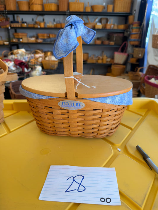 Longaberger century celebration collectors club edition with liner, protector, lid, and handle gripper