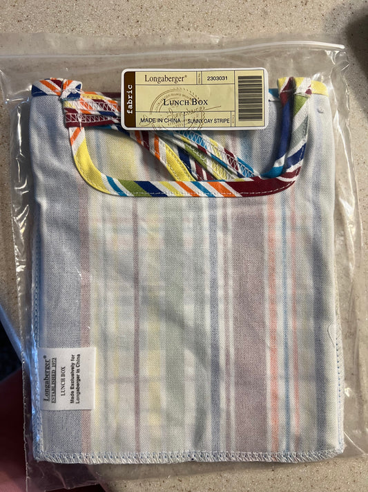 Longaberger lunch box liner in sunnyday stripe
