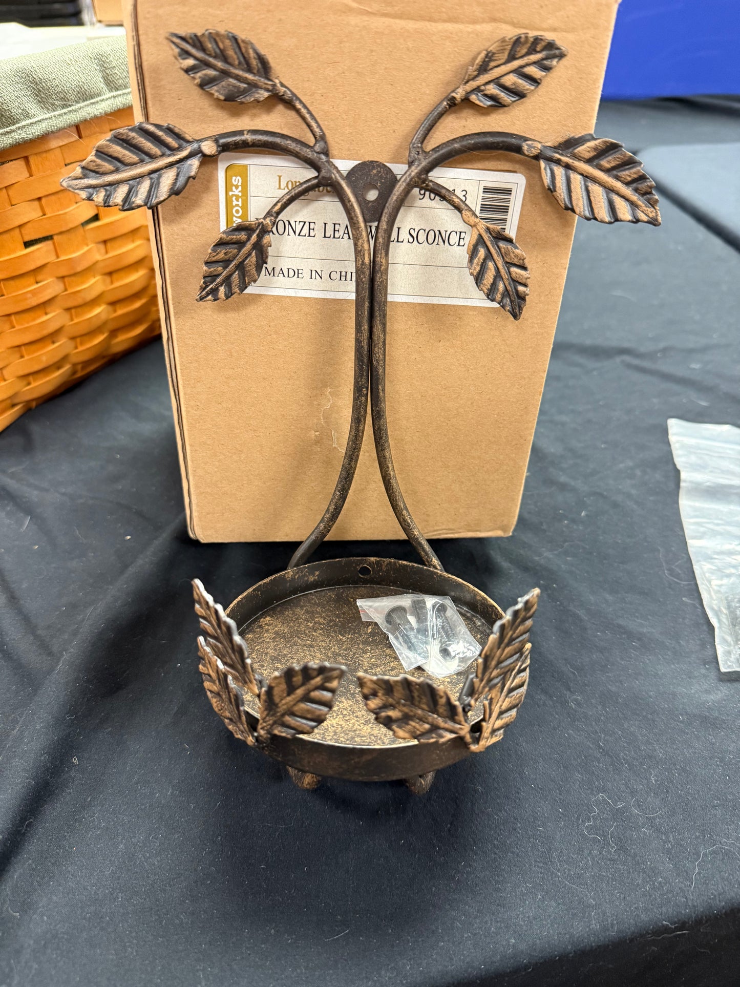 Longaberger bronze leaf wall sconce