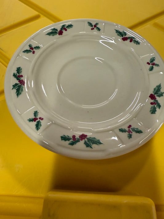 Longaberger holly tea cup saucer