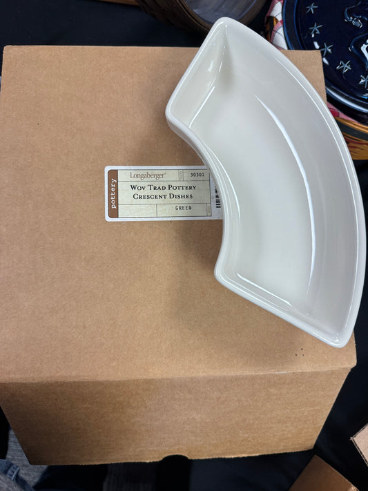 Longaberger crescent dishes (set of 4) in heritage green