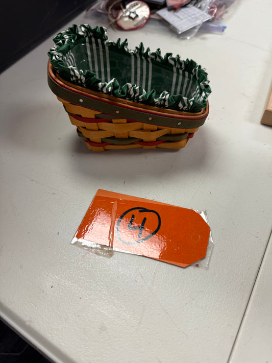 Longaberger mini sleigh with liner and protector