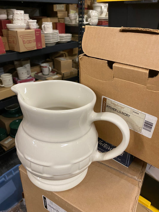 Longaberger large pitcher in ivory