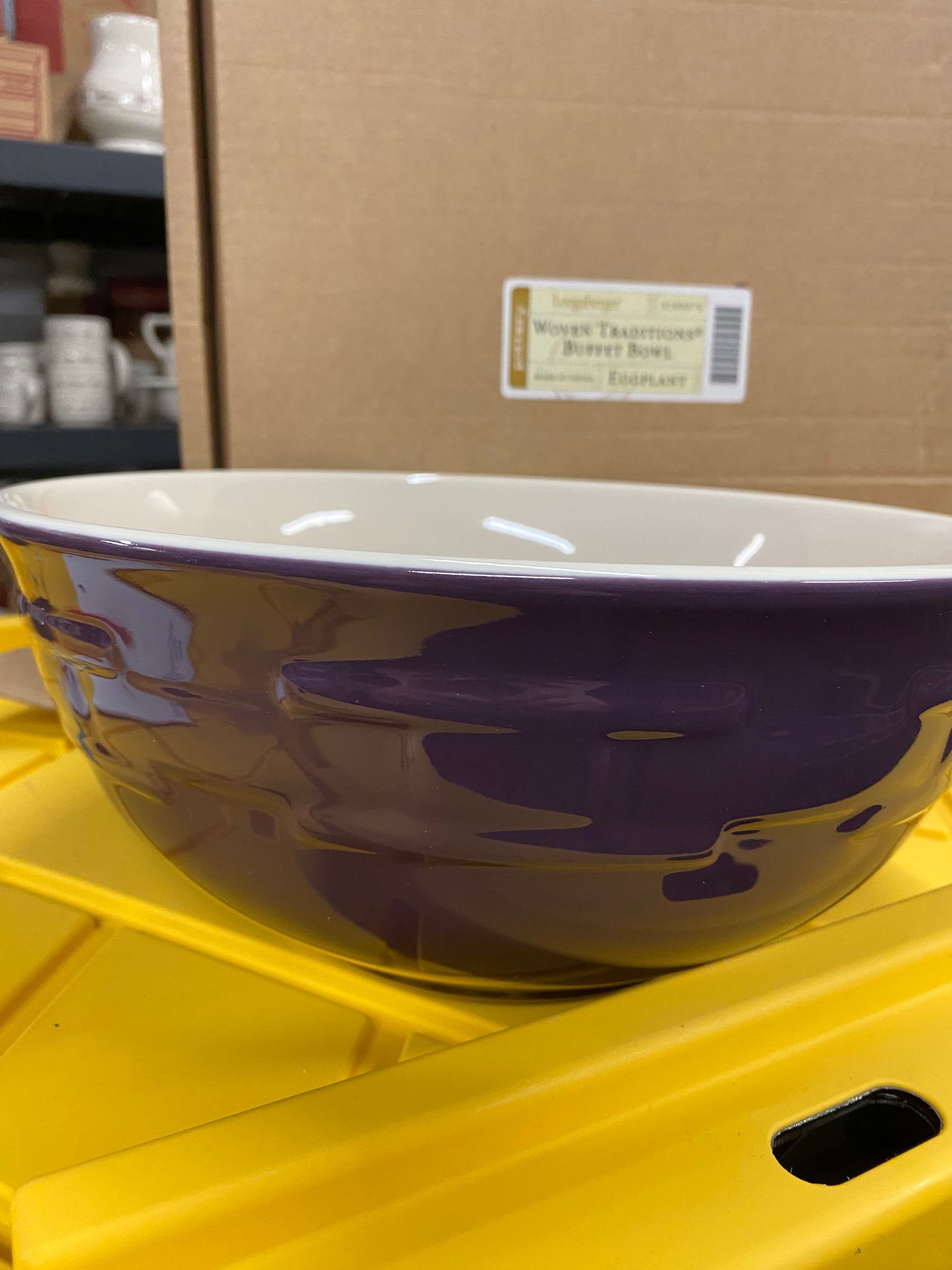 Longaberger buffet bowl in eggplant