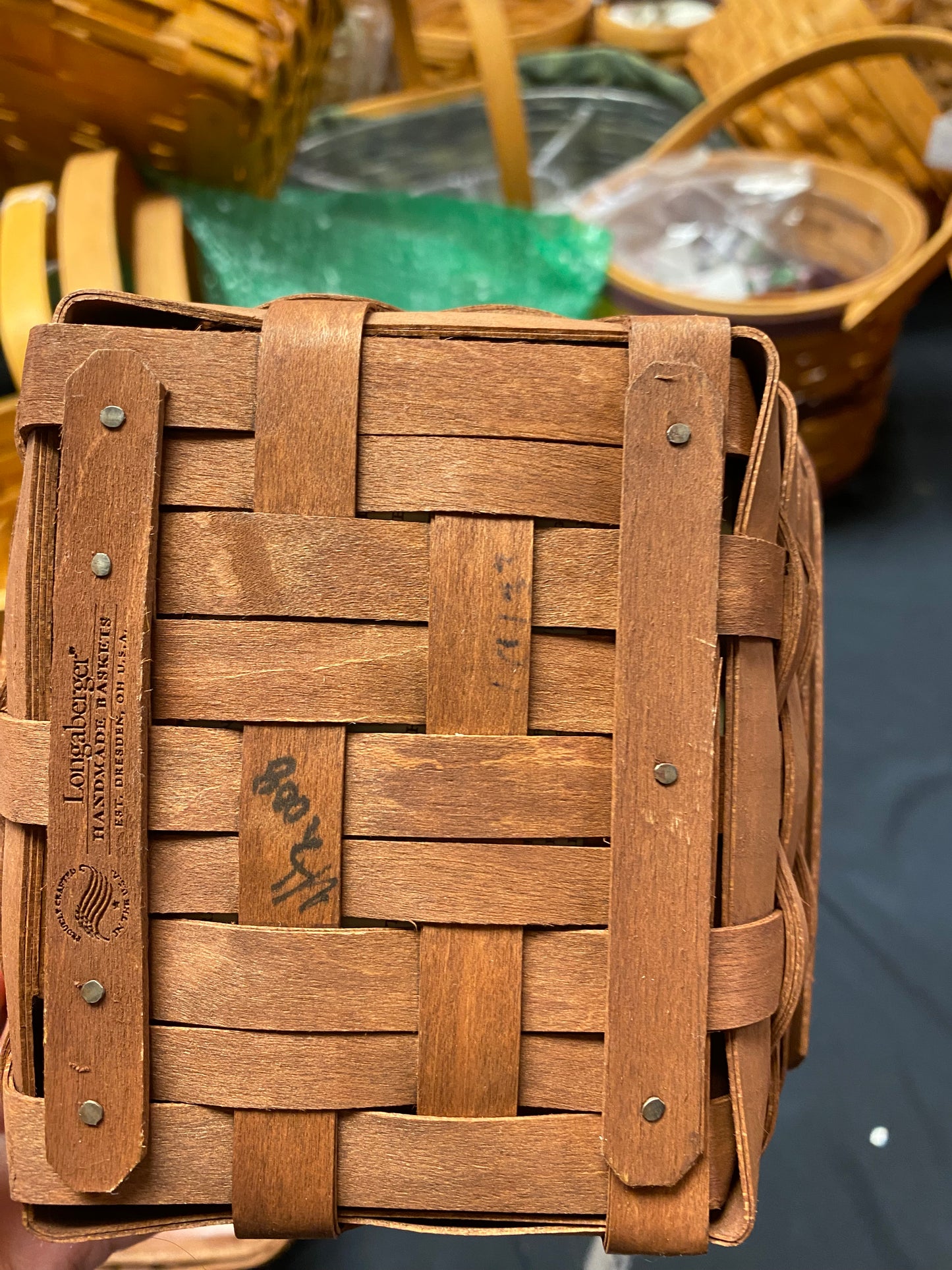 Longaberger sort and store business card basket with liner and protector