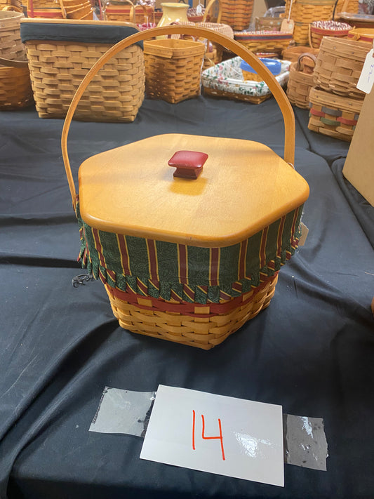 Longaberger customer snowflake basket with liner and protector and lid