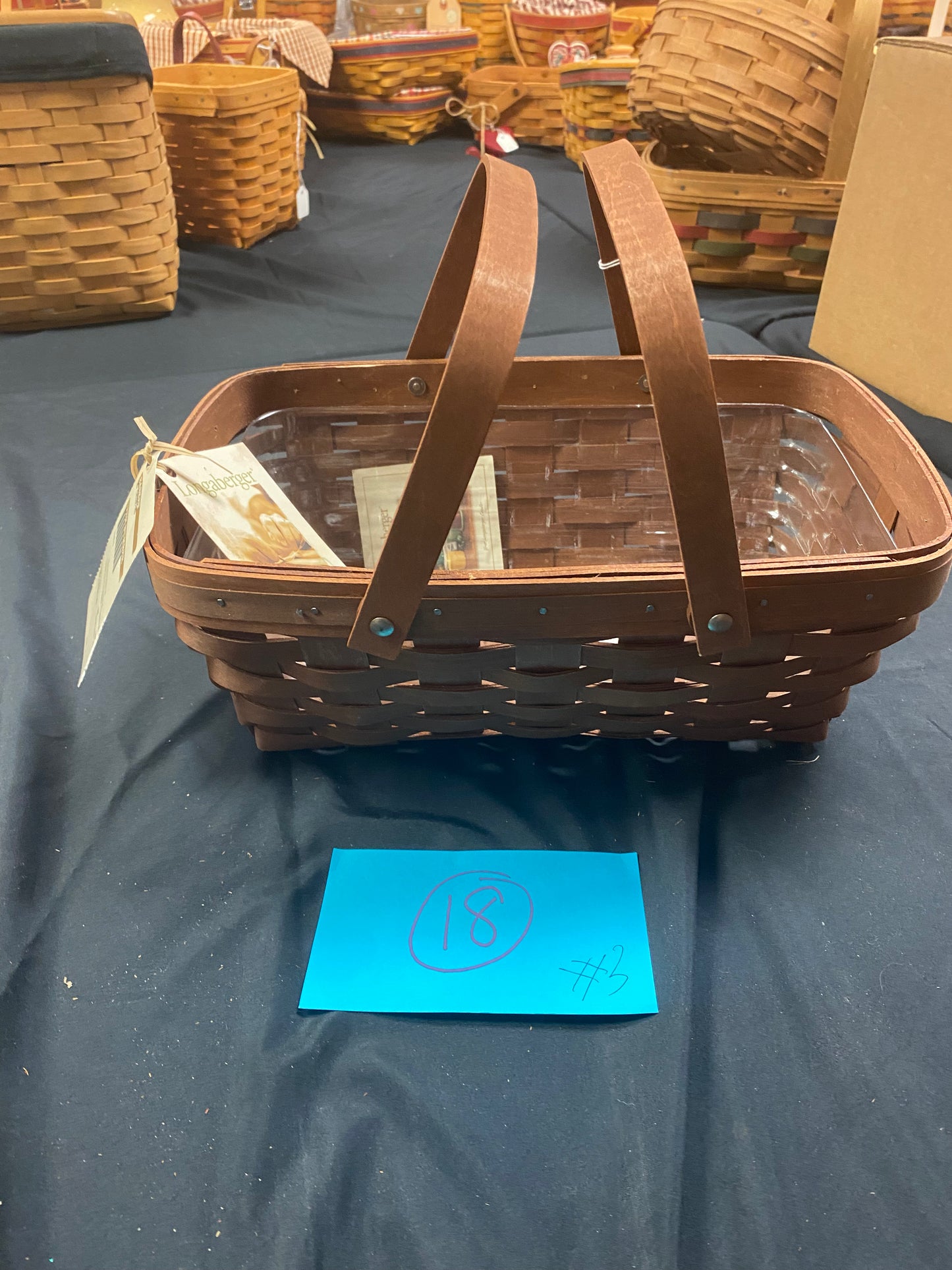 Longaberger small brown basket with protector