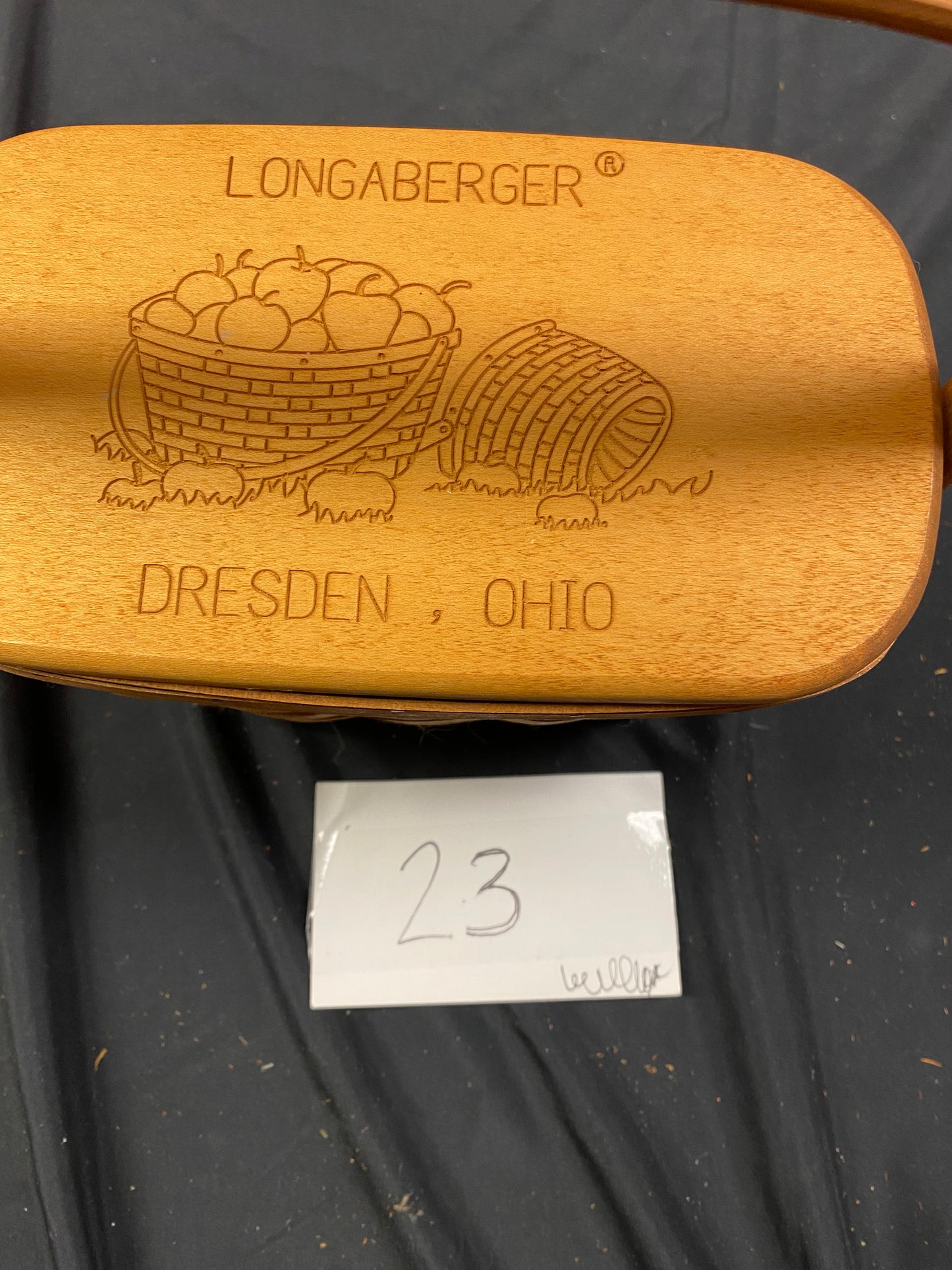 Longaberger Dresden lid basket with lid and protector