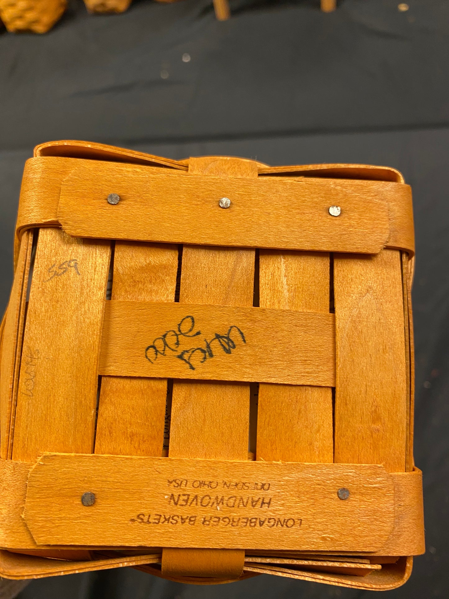 Longaberger desktop basket with lid and protector