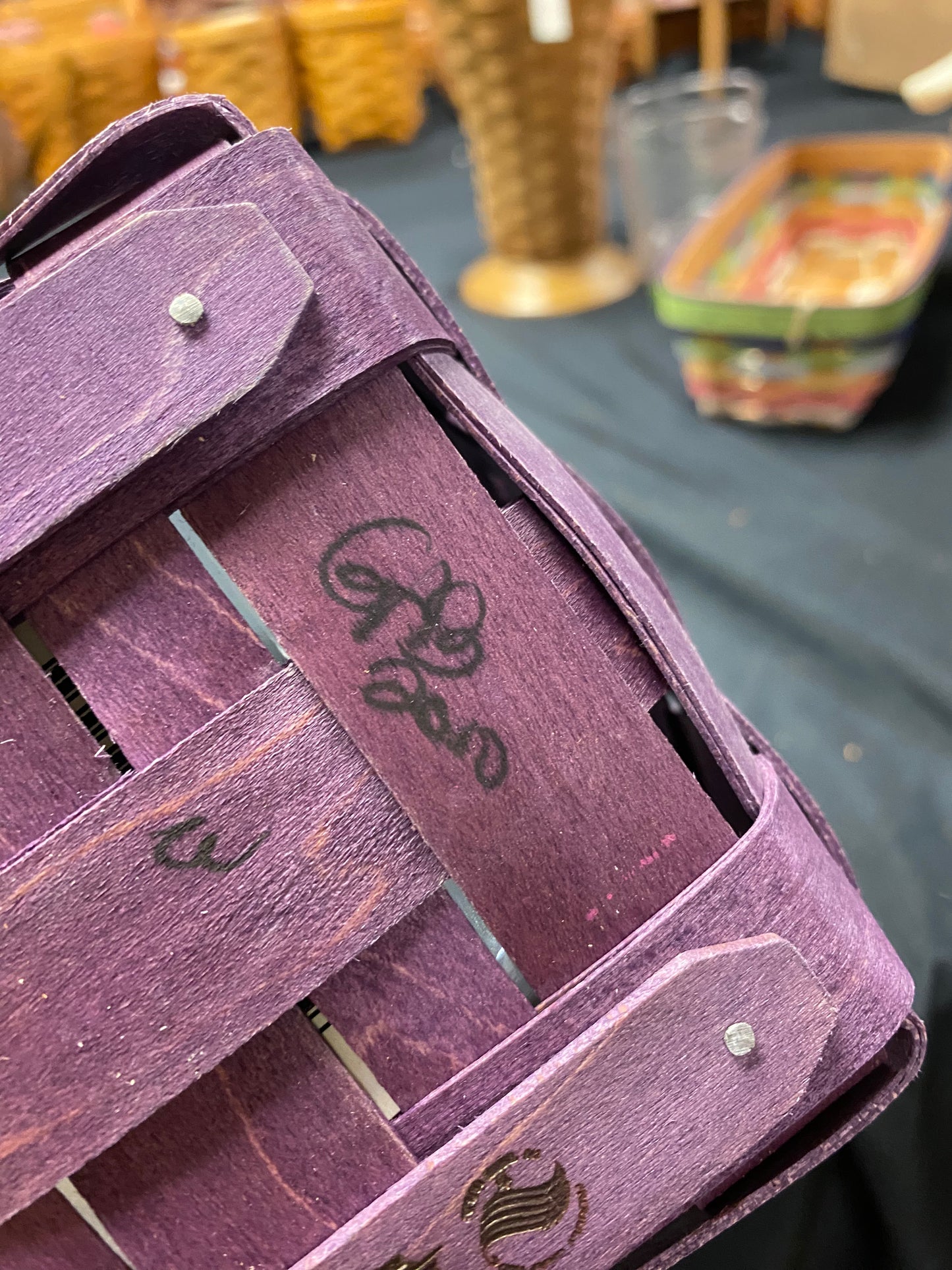 Longaberger teaspoon basket in eggplant