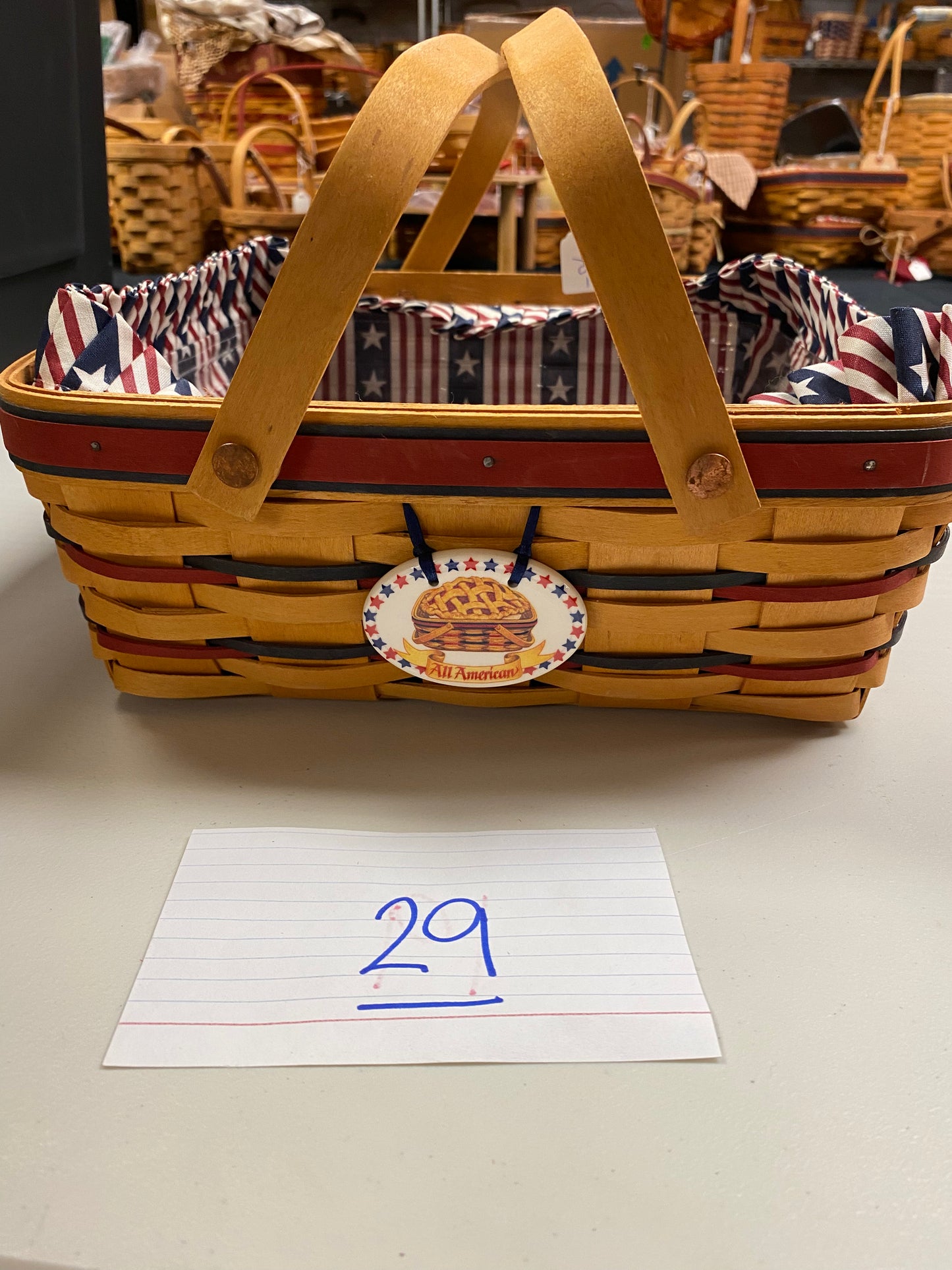 Longaberger basket with liner and protector